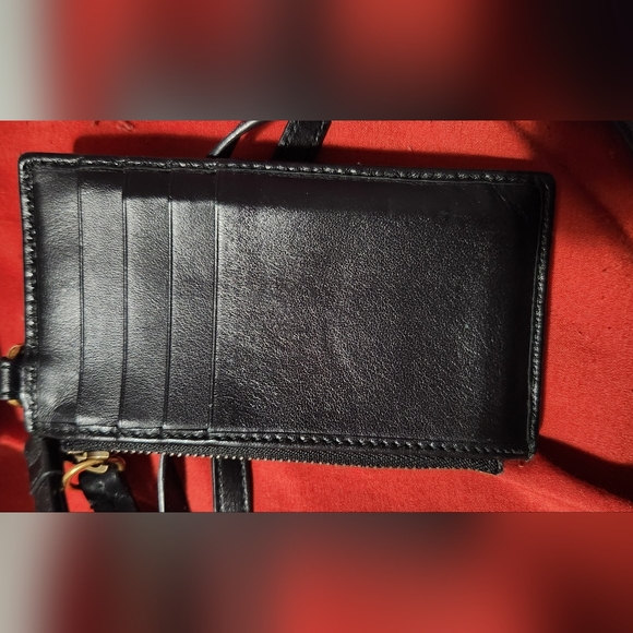 Authentic Gucci GG Marmot Card Case with Strap Black Leather - Picture 3 of 6